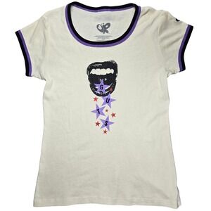 Olivia Rodrigo GUTS World Tour Ringer T-Shirt Cream Purple Size M Womens